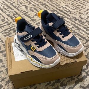 Navy and Beige Kids Sneakers